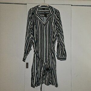 NWT Torrid Mini Rayon Slub Wrap Front Striped Shirt Dress (3X)
